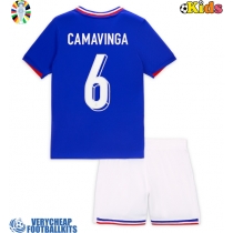 France Eduardo Camavinga #6 Replica Home Minikit Euro 2024 Short Sleeve (+ pants)